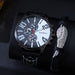 2pcs Big Dial Quartz Wristwatch Luxury Men Leather Business