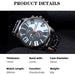 2pcs Big Dial Quartz Wristwatch Luxury Men Leather Business