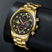 2pcs Fashion Mens Gold Bracelet Watches Set Men Business