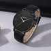 2pcs Set Fashion Mens Leather Watches Simple Men Business