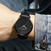 2pcs Set Fashion Mens Leather Watches Simple Men Business