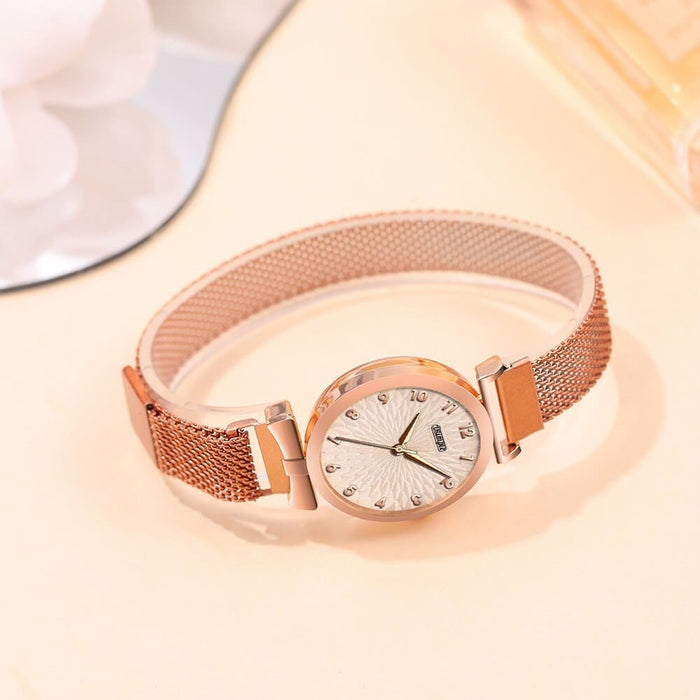 2pcs Set Fashion Women Bracelet Quartz Watches Magnetic