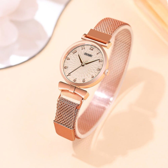 2pcs Set Fashion Women Bracelet Quartz Watches Magnetic