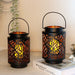 2pcs Metal Hanging Candle Holder Lanterns With Handle