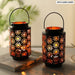 2pcs Metal Hanging Candle Holder Lanterns With Handle