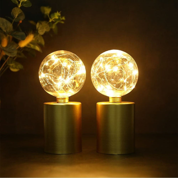 2pcs Portable Cordless Battery Powered Table Lamp