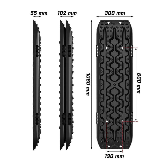 2pcs Recovery Tracks Boards Snow Mud 4wd With 4pc Mounting