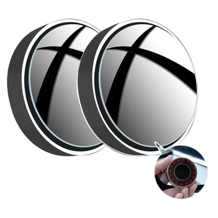 2pcs Round Convex Blind Spot Mirror 360 Adjustable Wide