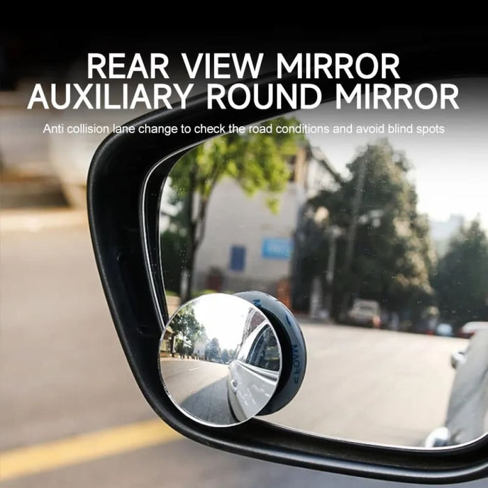 2pcs Round Convex Blind Spot Mirror 360 Adjustable Wide