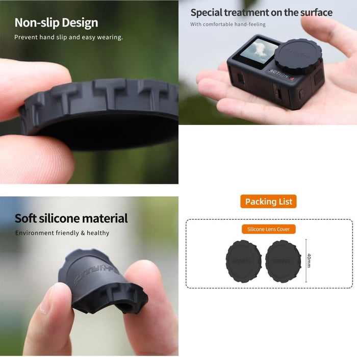 2pcs Scratch Resistant Camera Lens Cap Cover For Dji Action