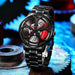 2pcs Set Fashion Mens Stainless Steel Quartz Watches Simple