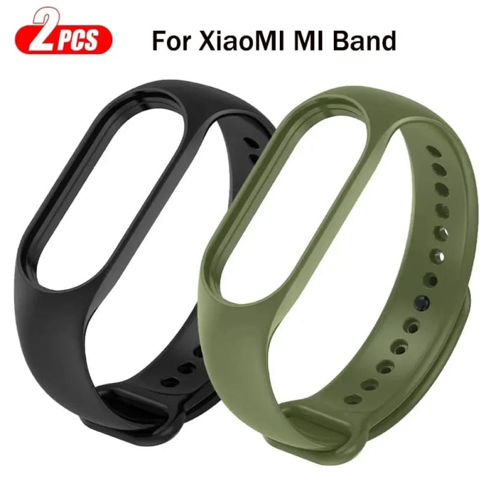 2pcs Silicone Watchband For Mi Band 7 6 5 4 3 Replacement