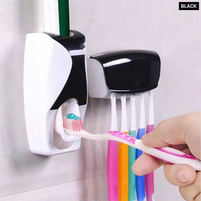 2pcs Wall Mount Dust-proof Automatic Toothpaste Dispenser