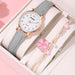 2pcs Women Watches Bracelet Set Girls Fashion Leather