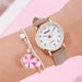 2pcs Women Watches Bracelet Set Girls Fashion Leather