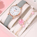 2pcs Women Watches Bracelet Set Girls Fashion Leather