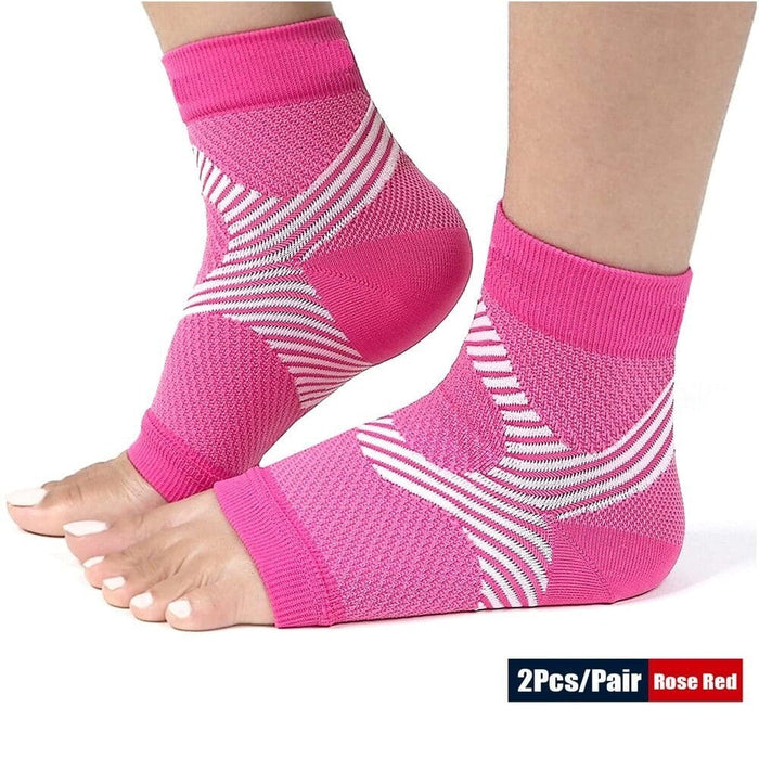 2pcs/pair Open Toe Foot Compression Socks For Achilles