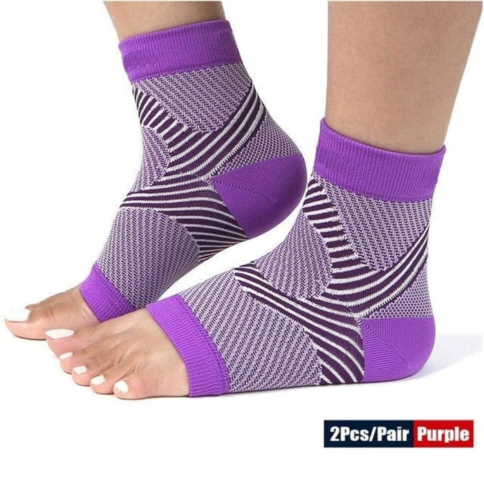 2pcs/pair Open Toe Foot Compression Socks For Achilles