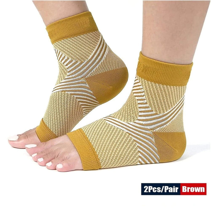 2pcs/pair Open Toe Foot Compression Socks For Achilles