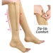 2pcs/pair Zipper Compression Open Toe Stockings For Women