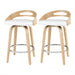 2x Bar Stools Swivel Dining Chairs Low Back Counter Seat Pu