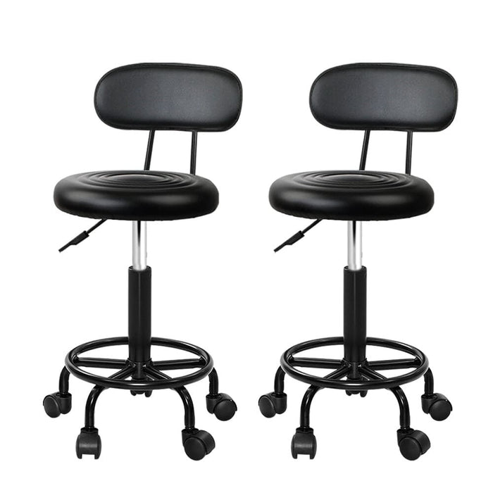 Goslash Picks 2x Salon Stool Swivel Backrest Chair Barber