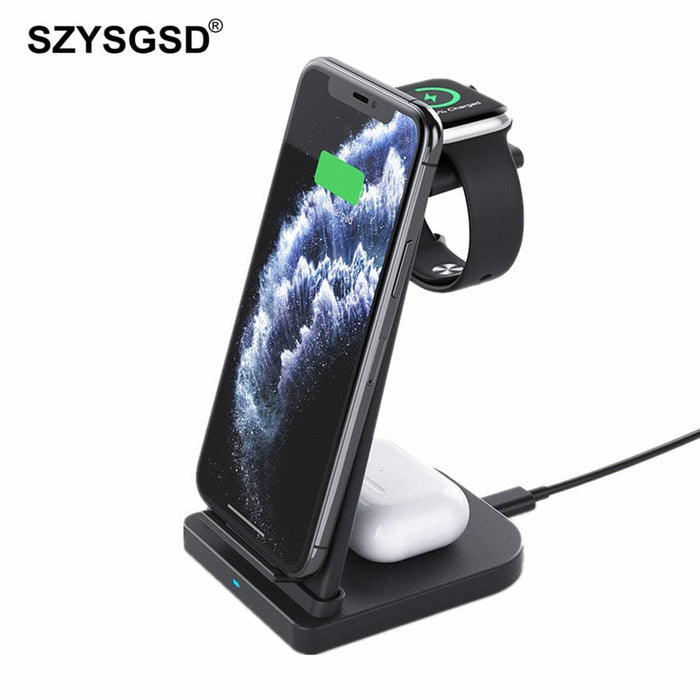 3 In 1 Case Friendly Wireless Fast Charger Stand