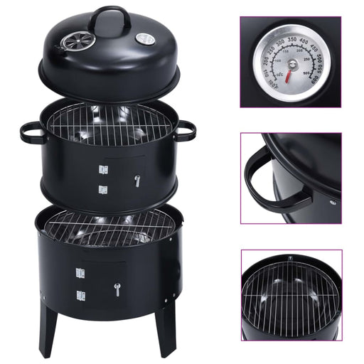 3-in-1 Charcoal Smoker Bbq Grill 40x80 Cm Allot