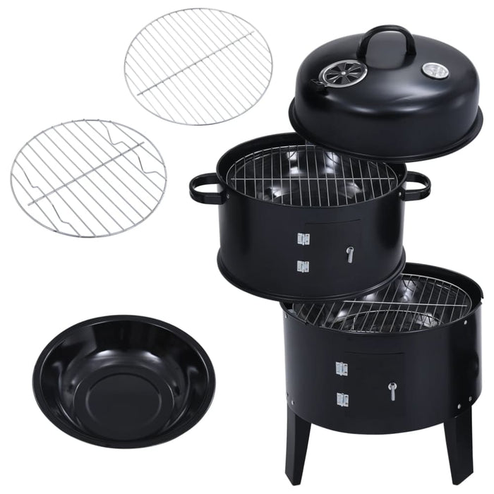 3-in-1 Charcoal Smoker Bbq Grill 40x80 Cm Allot