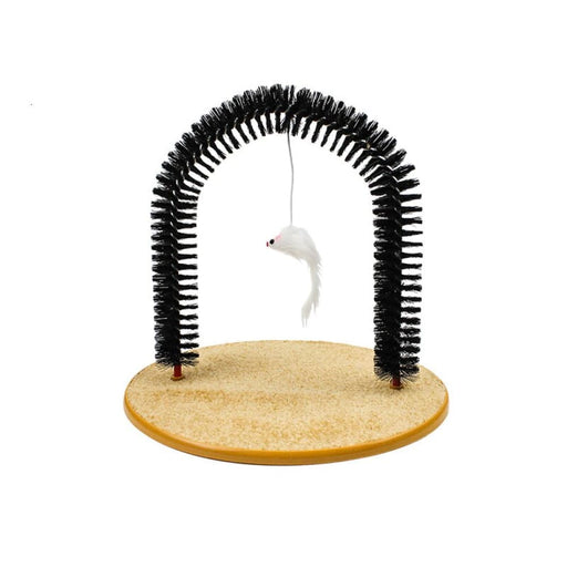 3 In 1 Durable Wood Base Arch Cat Self Grooming Comb Brush