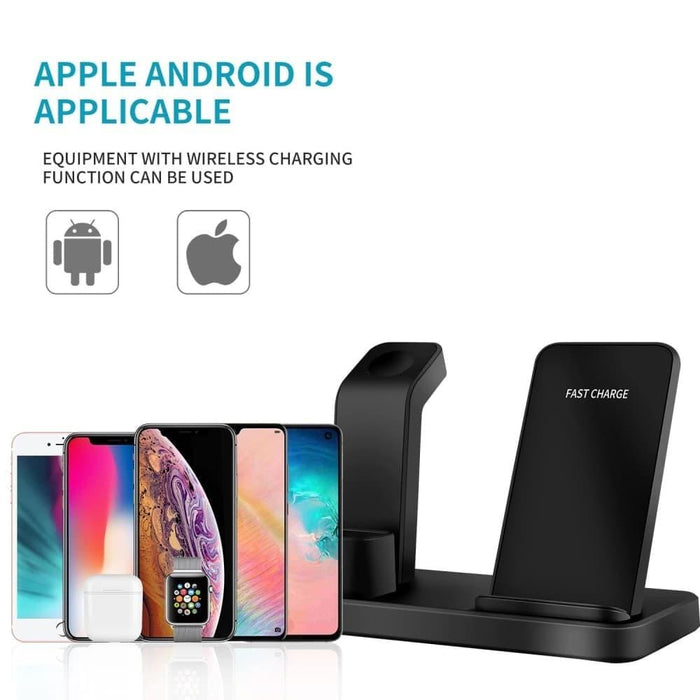 15w 3 In 1 Fast Wireless Charger Stand