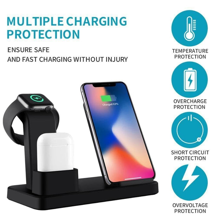 15w 3 In 1 Fast Wireless Charger Stand