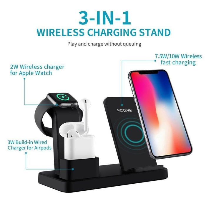 15w 3 In 1 Fast Wireless Charger Stand