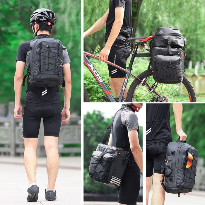 3 In 1 48l Large Capacity Bicycle Bag With Rain Cover