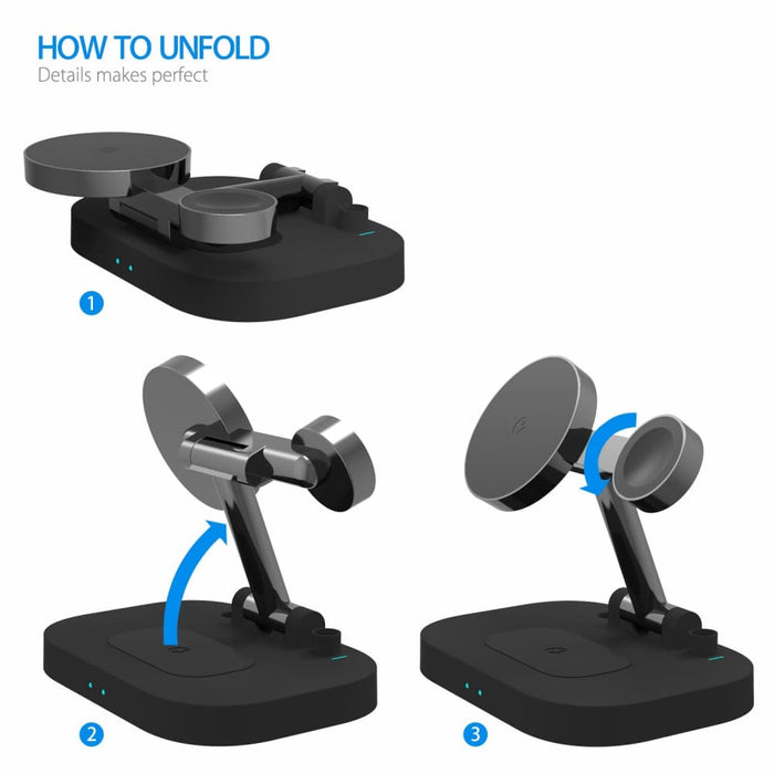 3 In 1 Magnetic Wireless Charger With Heat Emission Holes