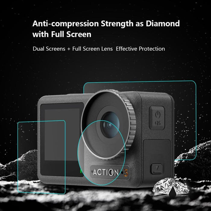 3 In 1 Tempered Glass Explosion Proof Film For Dji Action