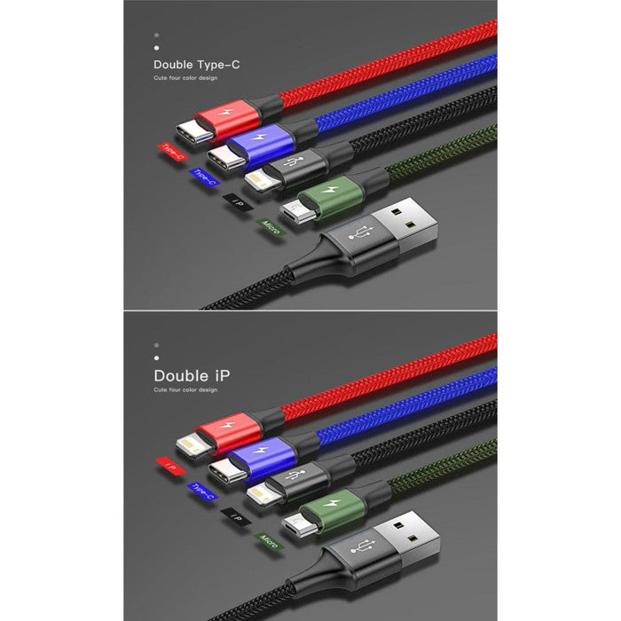 3 In 1 Usb Type c Cable For Samsung Xiaomi Mi Iphone