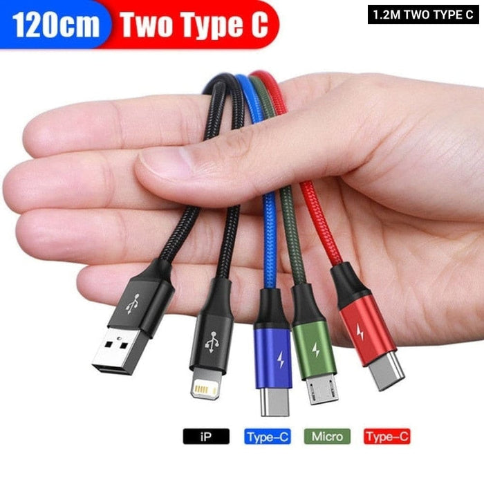 3 In 1 Usb Type c Cable For Samsung Xiaomi Mi Iphone