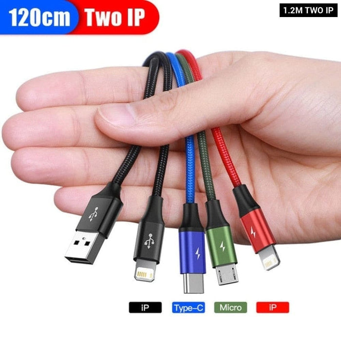 3 In 1 Usb Type c Cable For Samsung Xiaomi Mi Iphone