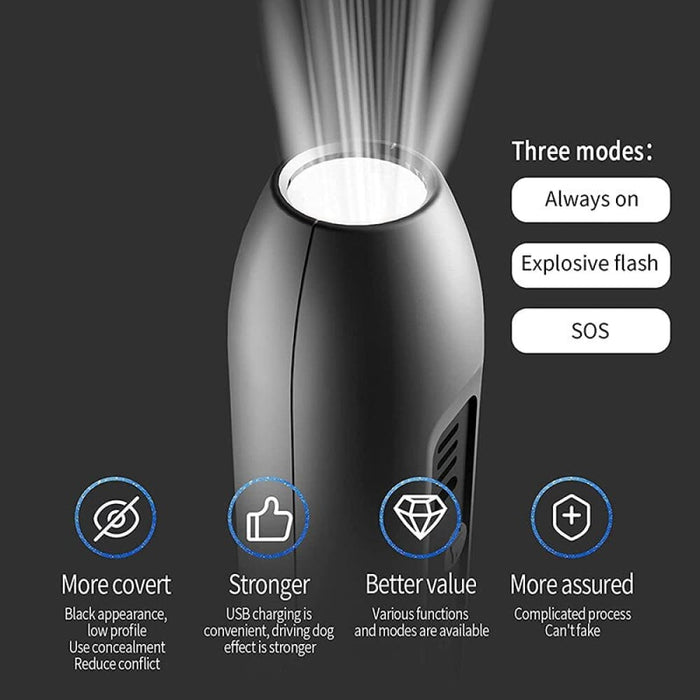 3 In 1 Ultrasonic Flash Light Usb Rechargeable Anti-barking