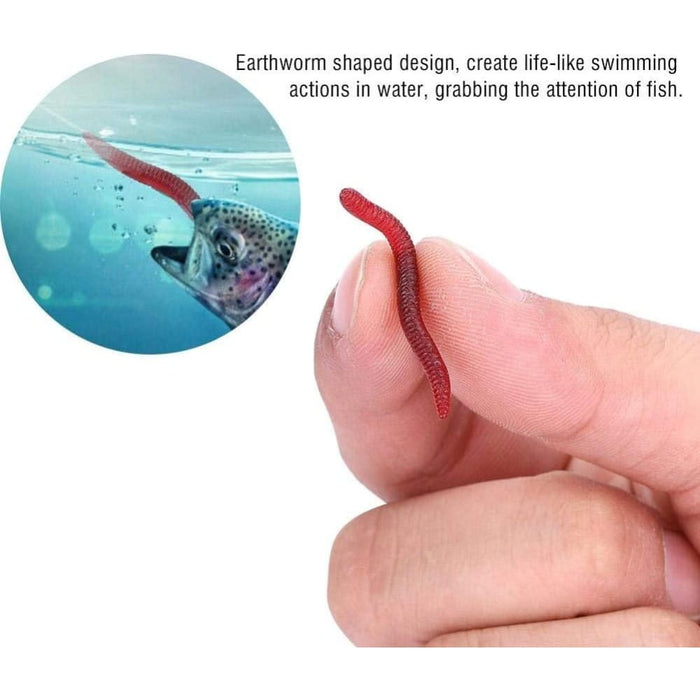 3.5cm Luminous Fish Lure Red Earthworm Design