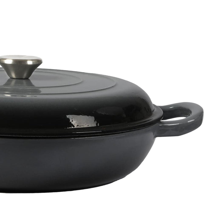 Goslash Picks 3.5l Enamel Dutch Oven Pan In Black Colour