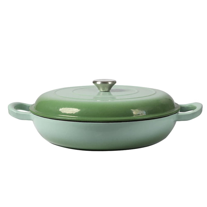 Goslash Picks 3.5l Enamel Dutch Oven Pan In Green Colour