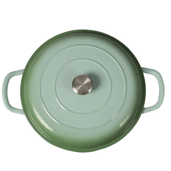 Goslash Picks 3.5l Enamel Dutch Oven Pan In Green Colour