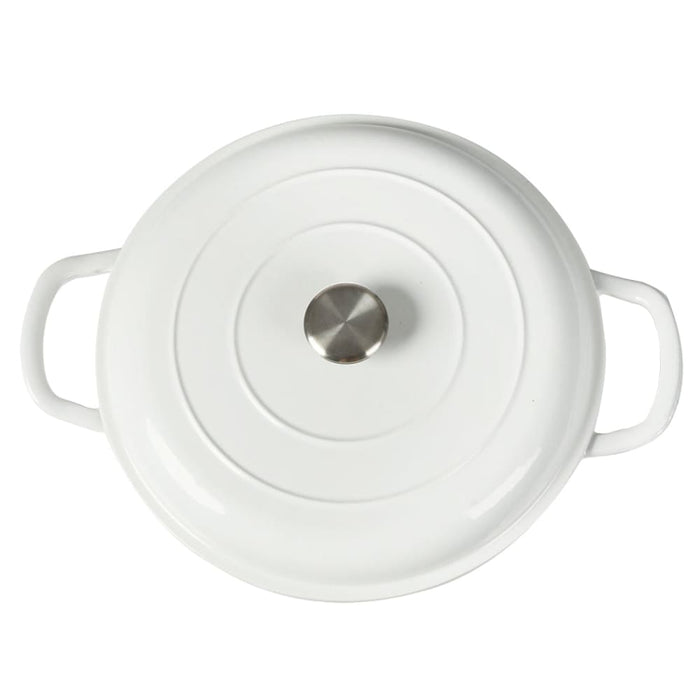 Goslash Picks 3.5l Enamel Dutch Oven Pan In White Colour