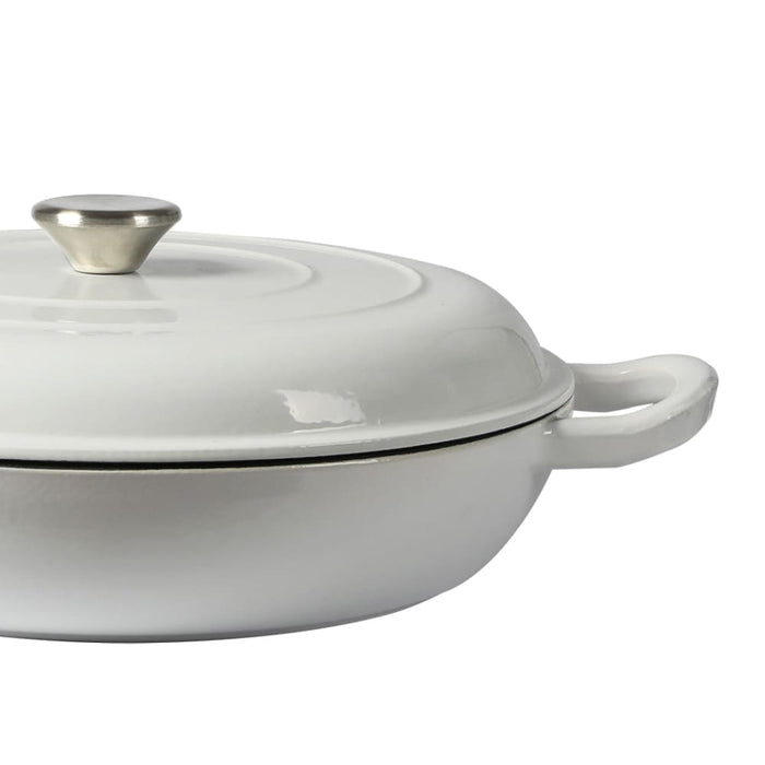 Goslash Picks 3.5l Enamel Dutch Oven Pan In White Colour