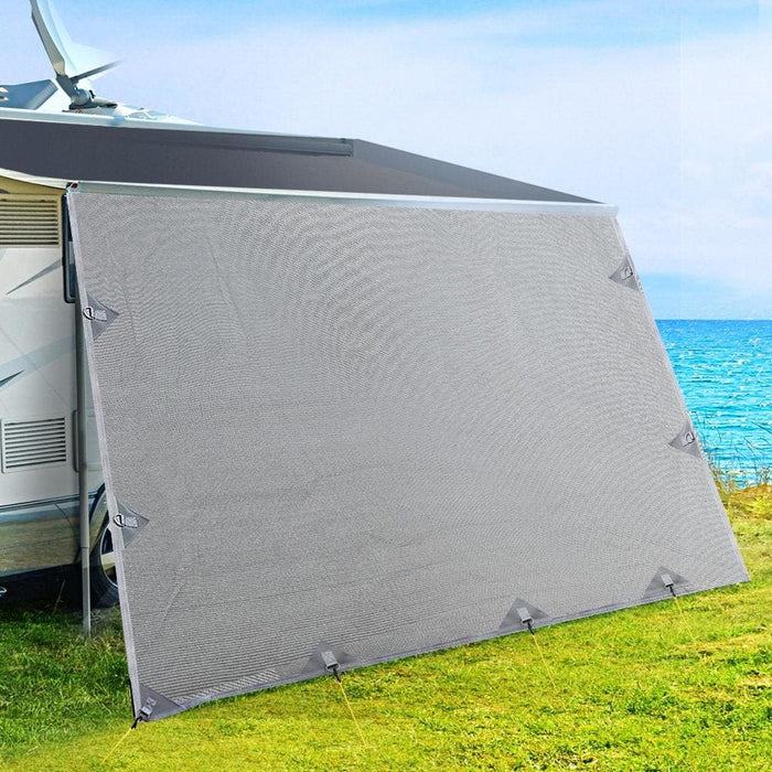 3.7m Caravan Privacy Screens 1.95m Roll Out Awning End Wall