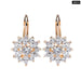 3 Colours Luxury Gold Flower Stud Earrings With Zircon