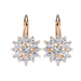 3 Colours Luxury Gold Flower Stud Earrings With Zircon