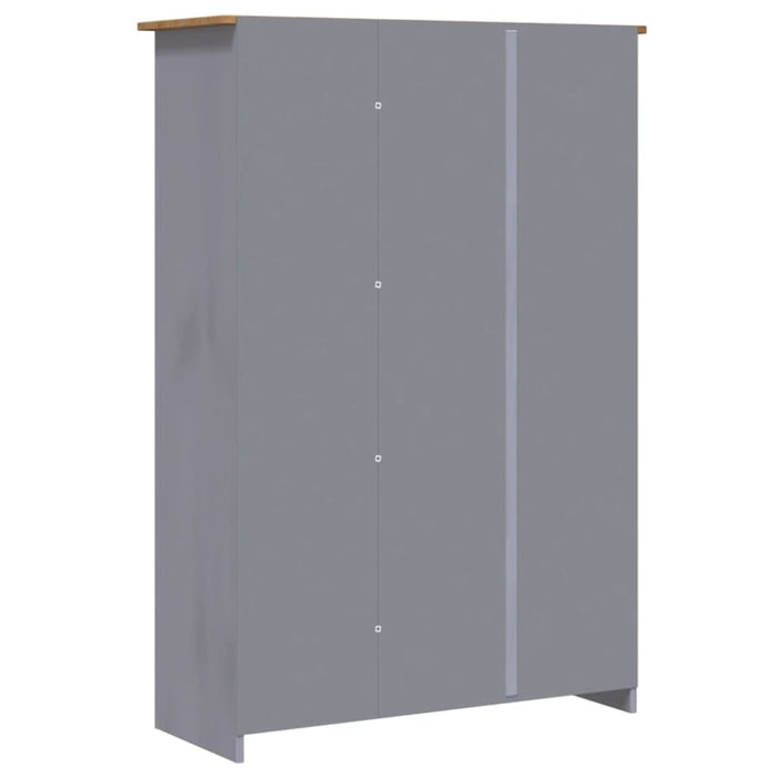 3-door Wardrobe Grey 118x50x171.5 Cm Pine Panama Range
